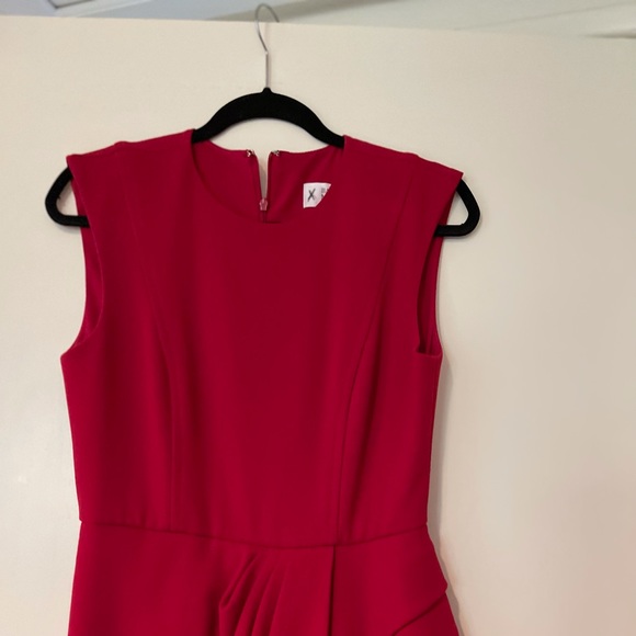 HOTTEST Color for FALL!  Red Draped dress with side detail - Picture 2 of 12